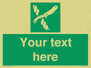 Custom sign safe condition Liferaft knife